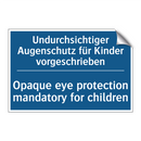 Undurchsichtiger Augenschutz für /.../ - Opaque eye protection mandatory /.../