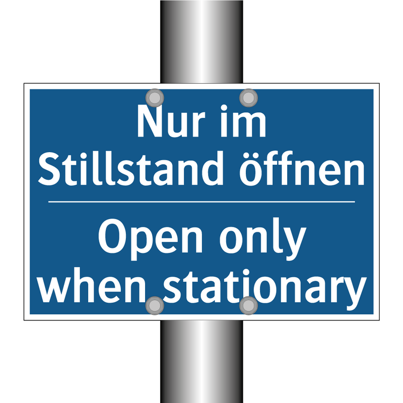Nur im Stillstand öffnen - Open only when stationary
