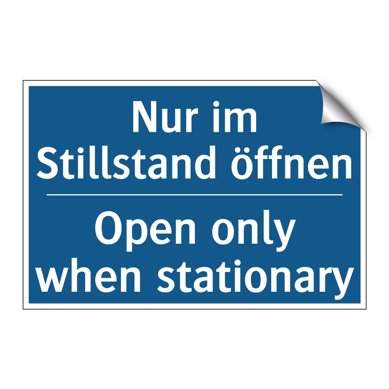 Nur im Stillstand öffnen - Open only when stationary