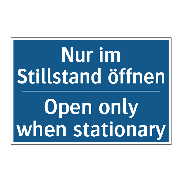 Nur im Stillstand öffnen - Open only when stationary