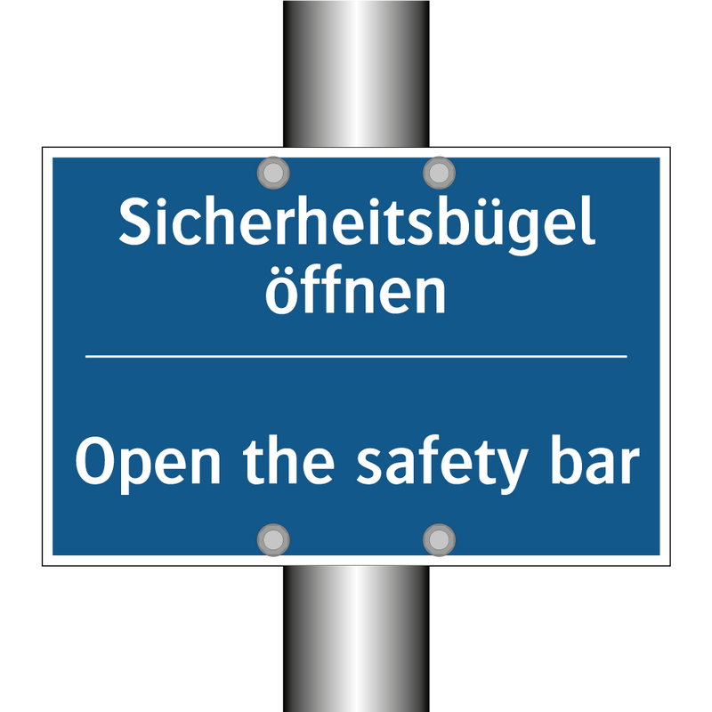 Sicherheitsbügel öffnen - Open the safety bar