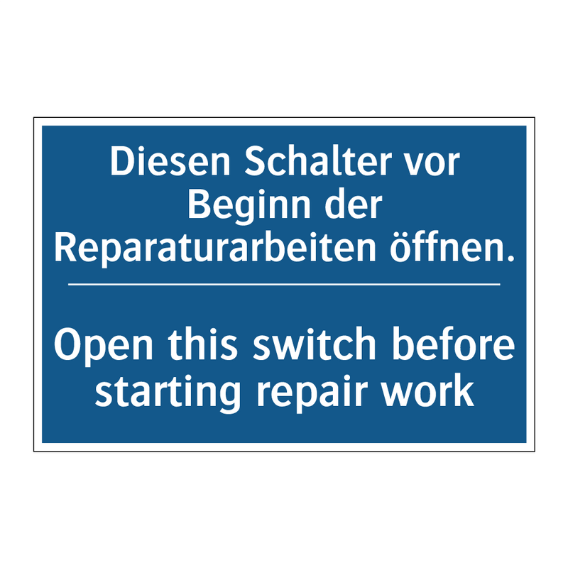 Diesen Schalter vor Beginn der /.../ - Open this switch before starting /.../