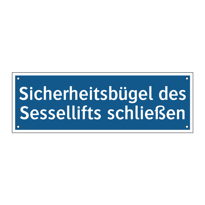 Sicherheitsbügel des Sessellifts schließen