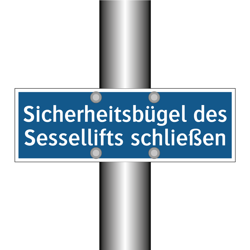Sicherheitsbügel des Sessellifts schließen