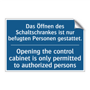Das Öffnen des Schaltschrankes /.../ - Opening the control cabinet is /.../