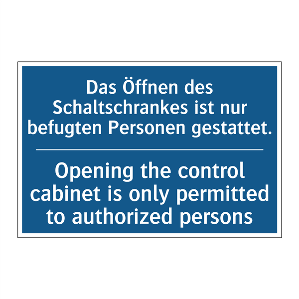 Das Öffnen des Schaltschrankes /.../ - Opening the control cabinet is /.../
