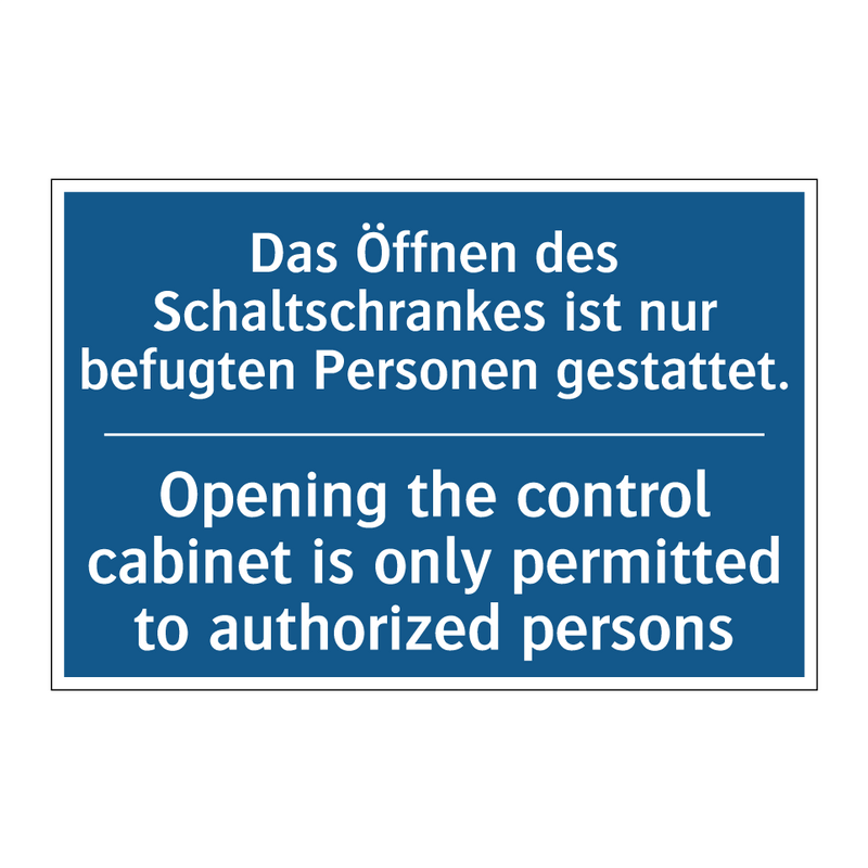 Das Öffnen des Schaltschrankes /.../ - Opening the control cabinet is /.../