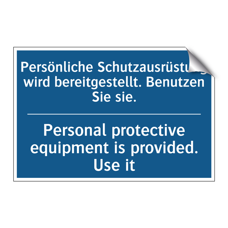 Persönliche Schutzausrüstung wird /.../ - Personal protective equipment /.../