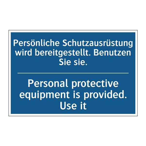 Persönliche Schutzausrüstung wird /.../ - Personal protective equipment /.../