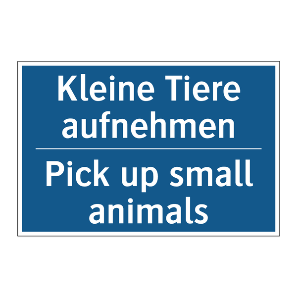 Kleine Tiere aufnehmen - Pick up small animals