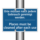 Orte müssen nach jedem Gebrauch /.../ - Places must be cleaned after each /.../