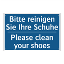 Bitte reinigen Sie Ihre Schuhe - Please clean your shoes
