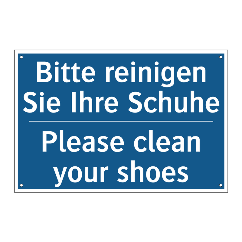Bitte reinigen Sie Ihre Schuhe - Please clean your shoes