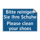 Bitte reinigen Sie Ihre Schuhe - Please clean your shoes