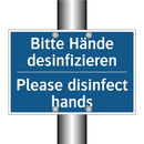 Bitte Hände desinfizieren - Please disinfect hands