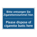 Bitte entsorgen Sie Zigarettenstummel /.../ - Please dispose of cigarette butts /.../