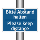 Bitte Abstand halten - Please keep distance