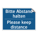 Bitte Abstand halten - Please keep distance