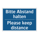 Bitte Abstand halten - Please keep distance