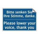 Bitte senken Sie Ihre Stimme, /.../ - Please lower your voice, thank /.../