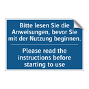 Bitte lesen Sie die Anweisungen, /.../ - Please read the instructions before /.../