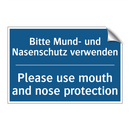 Bitte Mund- und Nasenschutz verwenden/.../ - Please use mouth and nose protection/.../