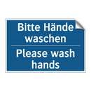 Bitte Hände waschen - Please wash hands