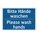Bitte Hände waschen - Please wash hands