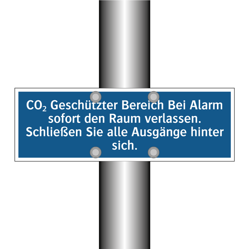CO₂ Geschützter Bereich Bei Alarm sofort den Raum verlassen. Schließen Sie alle Ausgänge hinter sich.