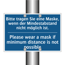 Bitte tragen Sie eine Maske, wenn /.../ - Please wear a mask if minimum /.../