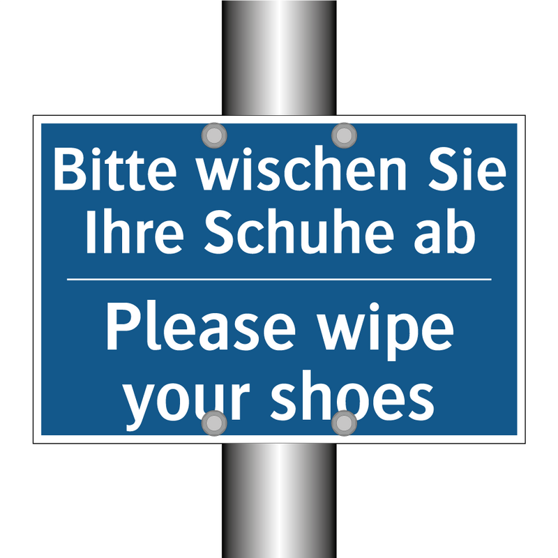 Bitte wischen Sie Ihre Schuhe /.../ - Please wipe your shoes