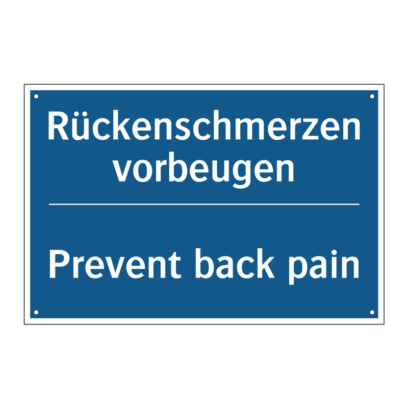 Rückenschmerzen vorbeugen - Prevent back pain