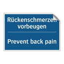 Rückenschmerzen vorbeugen - Prevent back pain