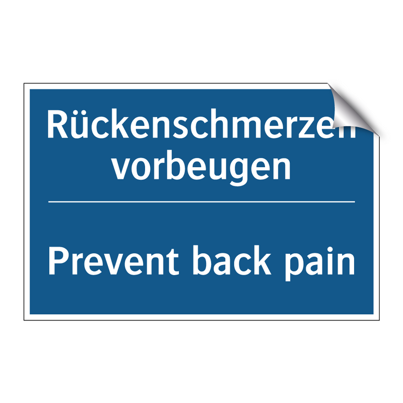 Rückenschmerzen vorbeugen - Prevent back pain