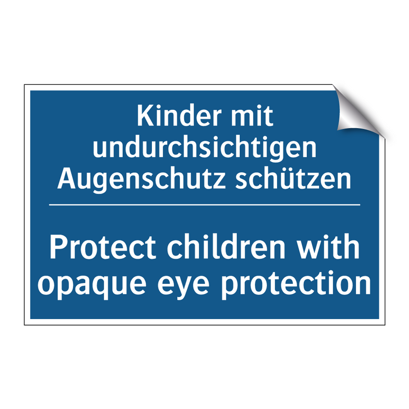 Kinder mit undurchsichtigen Augenschutz /.../ - Protect children with opaque eye /.../