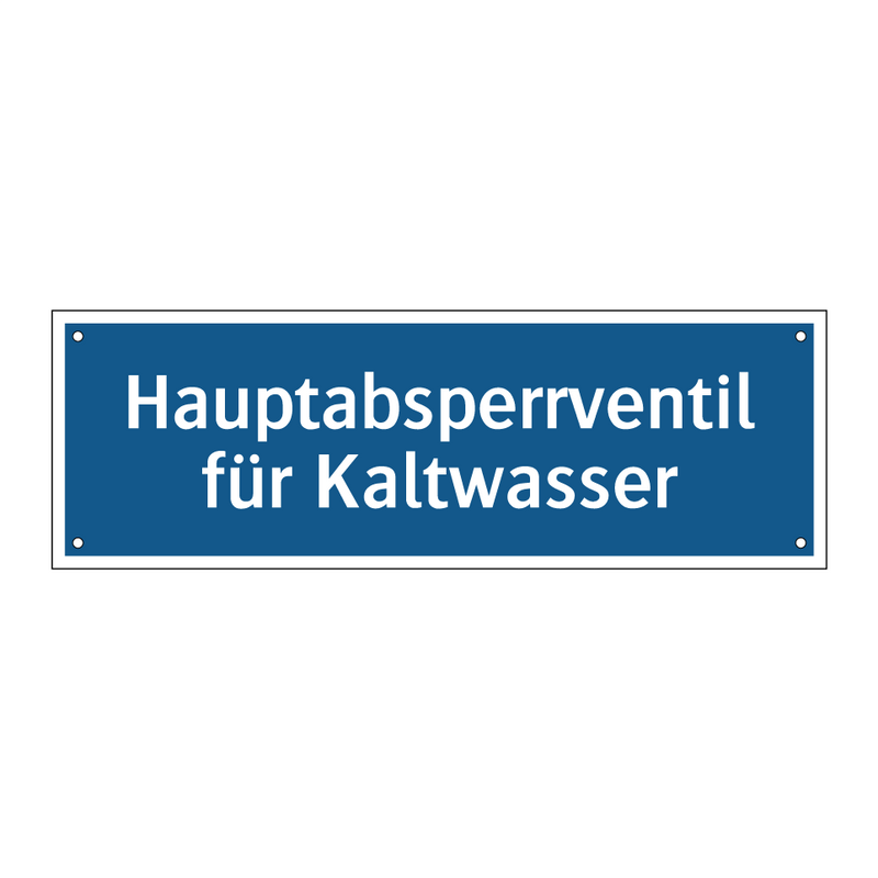 Hauptabsperrventil für Kaltwasser