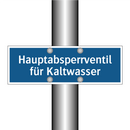 Hauptabsperrventil für Kaltwasser