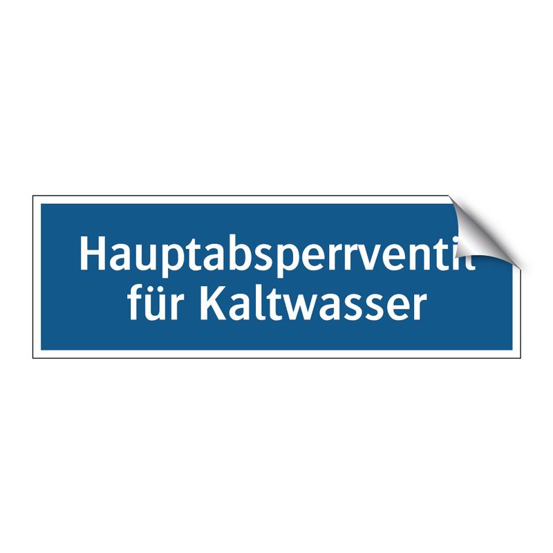 Hauptabsperrventil für Kaltwasser