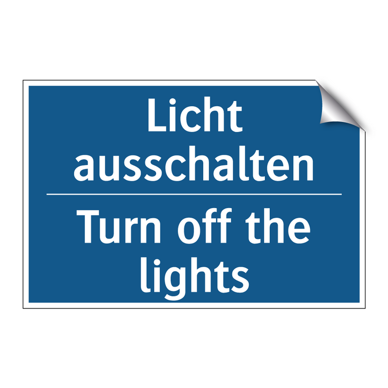 Licht ausschalten - Turn off the lights