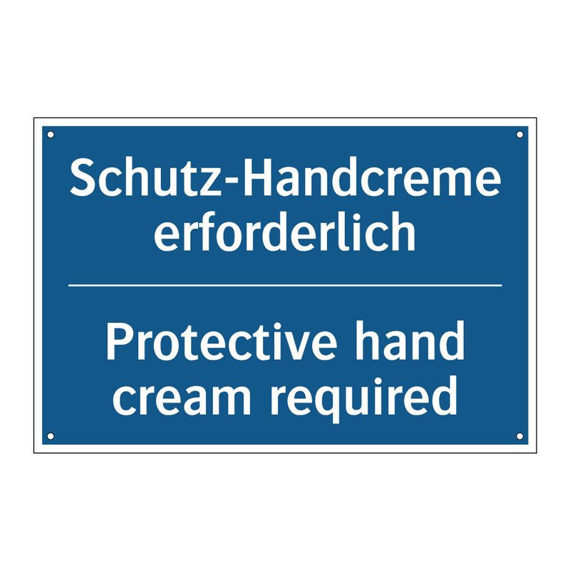 Schutz-Handcreme erforderlich - Protective hand cream required