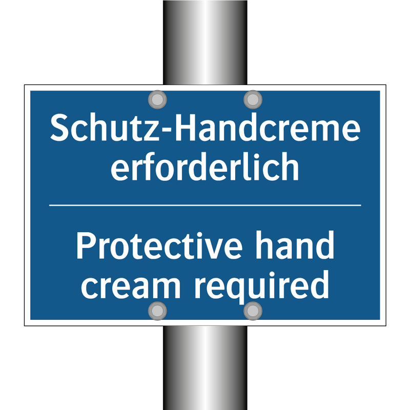 Schutz-Handcreme erforderlich - Protective hand cream required