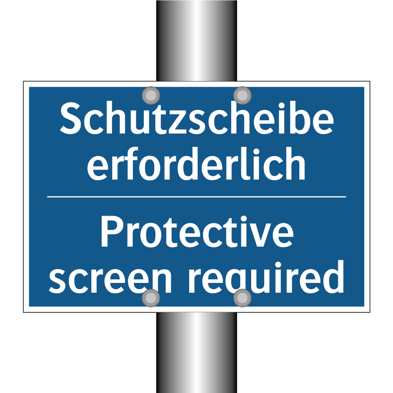Schutzscheibe erforderlich - Protective screen required