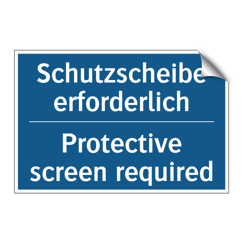 Schutzscheibe erforderlich - Protective screen required