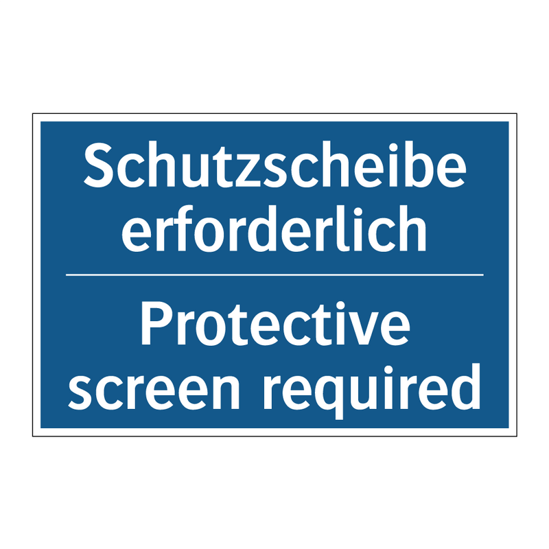Schutzscheibe erforderlich - Protective screen required