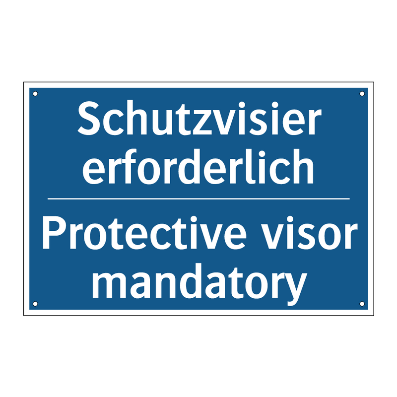 Schutzvisier erforderlich - Protective visor mandatory