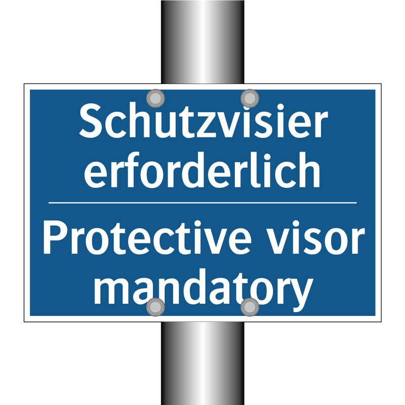 Schutzvisier erforderlich - Protective visor mandatory