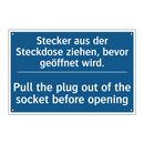 Stecker aus der Steckdose ziehen, /.../ - Pull the plug out of the socket /.../