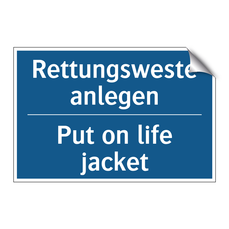 Rettungsweste anlegen - Put on life jacket