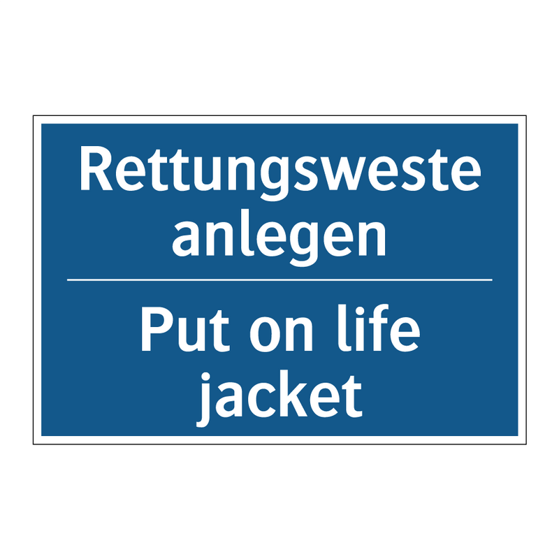 Rettungsweste anlegen - Put on life jacket