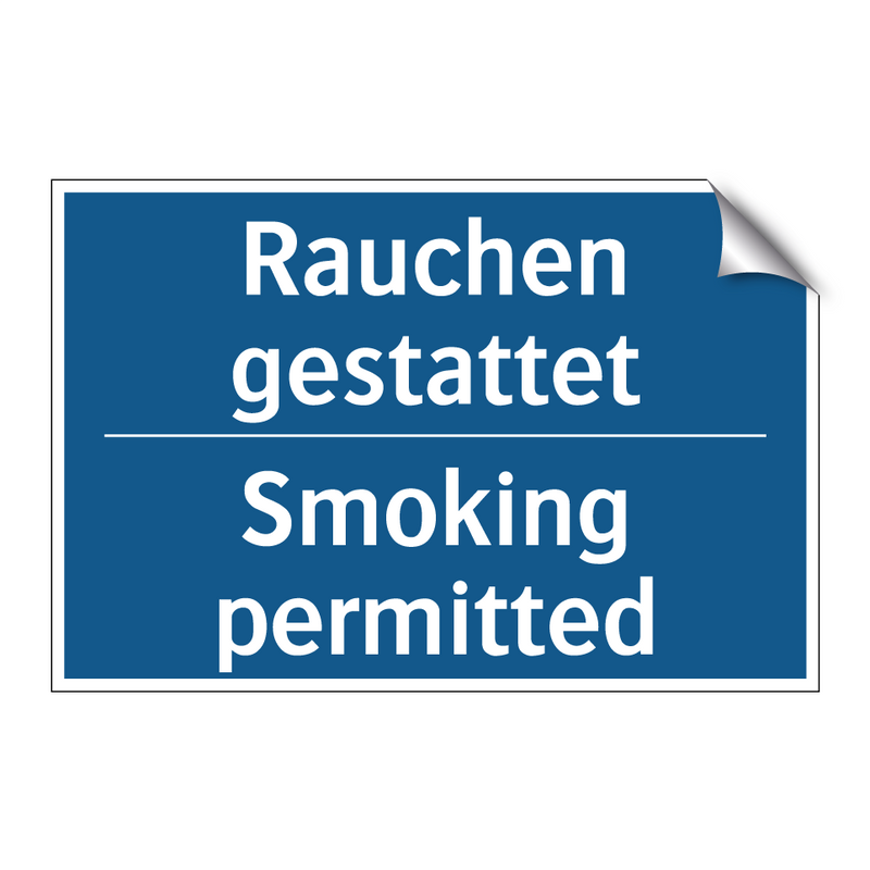 Rauchen gestattet - Smoking permitted